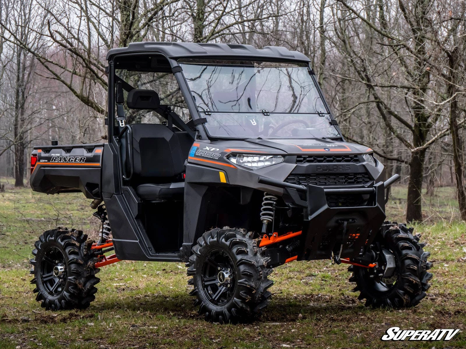 Super ATV POLARIS RANGER XP 900 SCRATCH RESISTANT FLIP DOWN WINDSHIELD 2 Super ATV POLARIS RANGER XP 900 SCRATCH RESISTANT FLIP DOWN WINDSHIELD - Image 2
